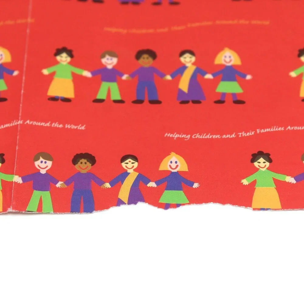 Children Of The World Kids Vintage Gift Wrapping Sheet Childrens Federation 1994